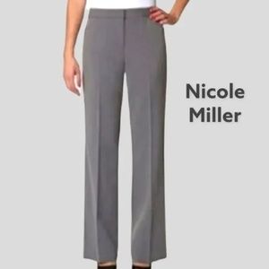 Nicolle Miller Wool Blend Dress Pants Straight Size 10 Women's Gray Tweed NWT